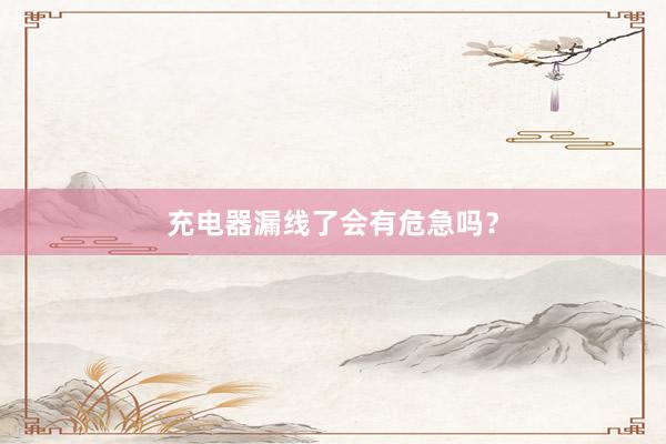 充电器漏线了会有危急吗？