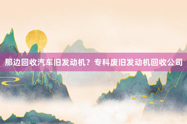 那边回收汽车旧发动机？专科废旧发动机回收公司